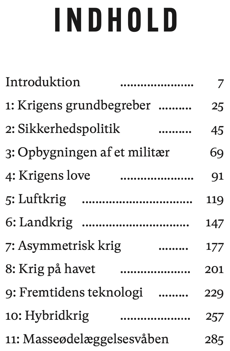 Krigens Logik indholdsfortegnelse